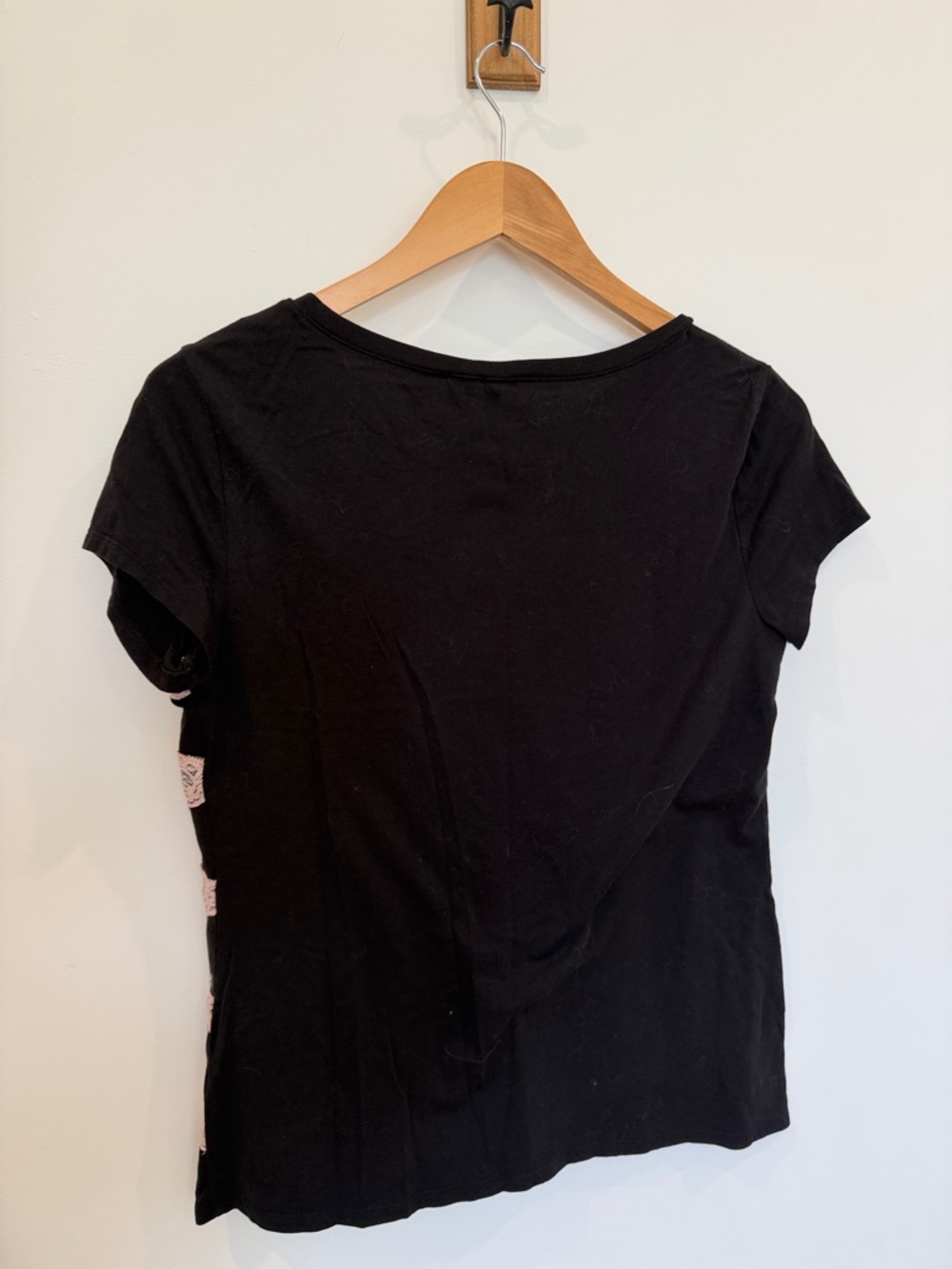 Elle Black and Pink Cap Sleeve Boxy Tee - Picture 3 of 6